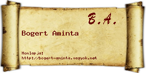 Bogert Aminta névjegykártya